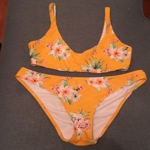 Yellow / gold floral EXPRESS bikini